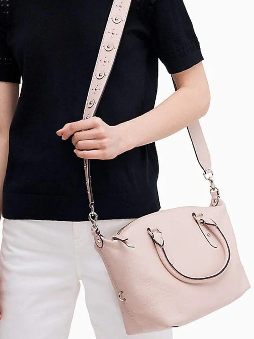 kate spade Pebbled beige purse with Detachable Strap